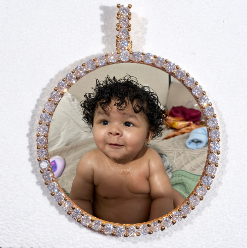 LARGE 3D CIRCLE CUSTOM PICTURE PENDANT