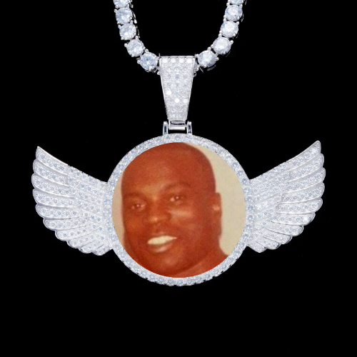 925S & VVS Moissanite 3D Wing Custom Picture Pendant