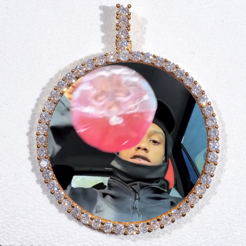 LARGE 3D CIRCLE CUSTOM PICTURE PENDANT