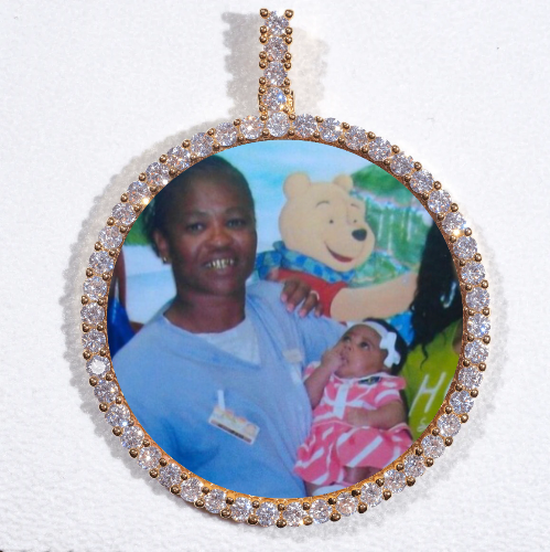 LARGE 3D CIRCLE CUSTOM PICTURE PENDANT