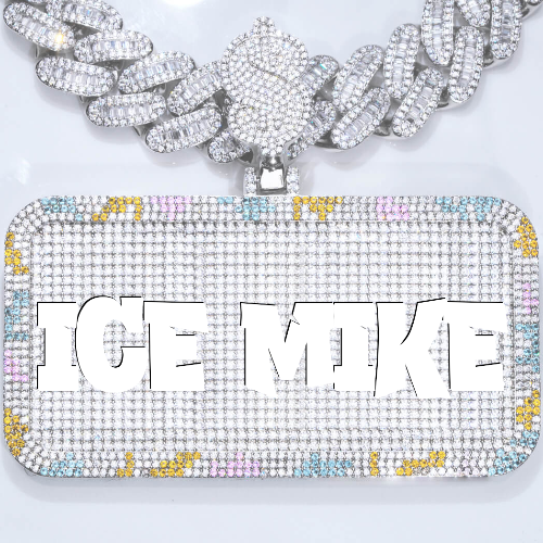 CUSTOM LETTER NECKLACE 3D COLORFUL SQUARE