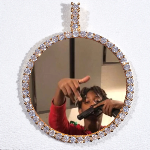LARGE 3D CIRCLE CUSTOM PICTURE PENDANT