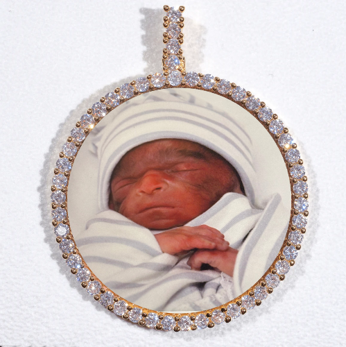 LARGE 3D CIRCLE CUSTOM PICTURE PENDANT