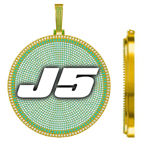 CUSTOM LETTER NECKLACE 3D BIG DISC