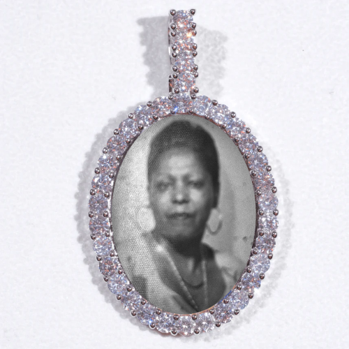 Large 3D Oval Custom Picture Pendant