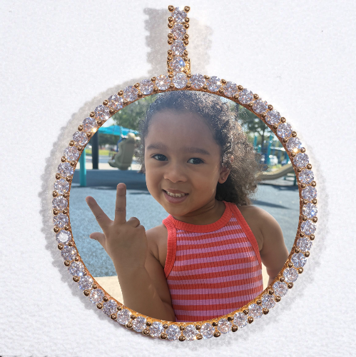 LARGE 3D CIRCLE CUSTOM PICTURE PENDANT