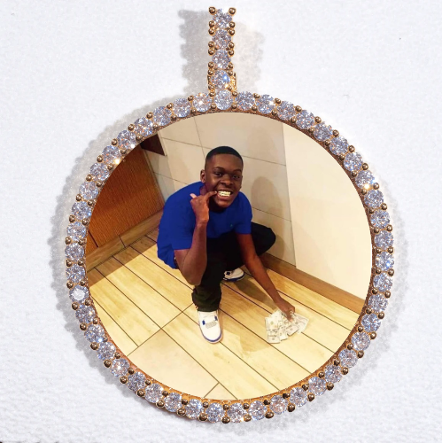 LARGE 3D CIRCLE CUSTOM PICTURE PENDANT