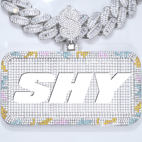 CUSTOM LETTER NECKLACE 3D COLORFUL SQUARE
