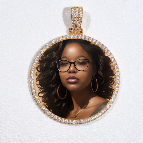 MEDIUM 3D CIRCLE CUSTOM PICTURE PENDANT