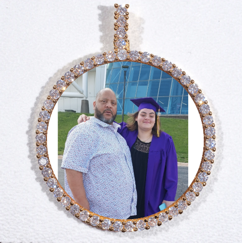 LARGE 3D CIRCLE CUSTOM PICTURE PENDANT