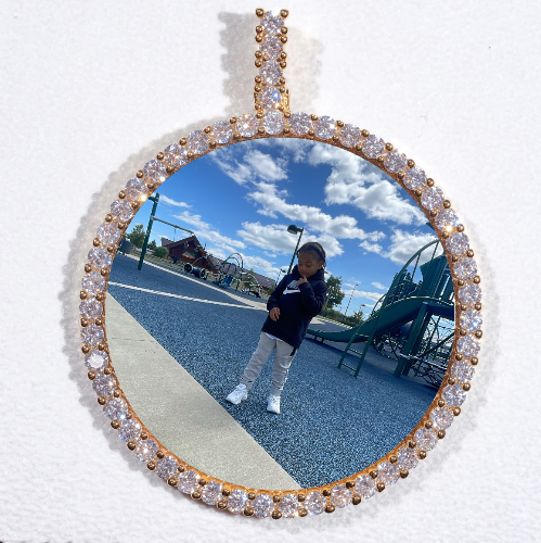 LARGE 3D CIRCLE CUSTOM PICTURE PENDANT