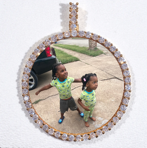 LARGE 3D CIRCLE CUSTOM PICTURE PENDANT
