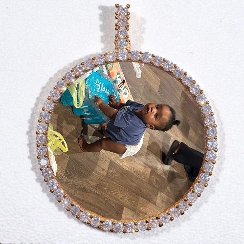 LARGE 3D CIRCLE CUSTOM PICTURE PENDANT
