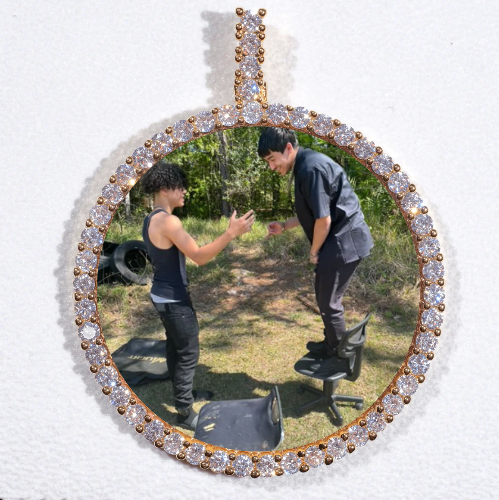 LARGE 3D CIRCLE CUSTOM PICTURE PENDANT