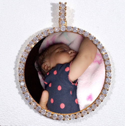 LARGE 3D CIRCLE CUSTOM PICTURE PENDANT