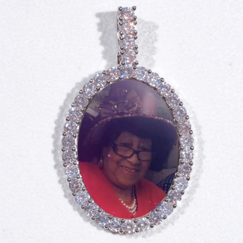 Large 3D Oval Custom Picture Pendant