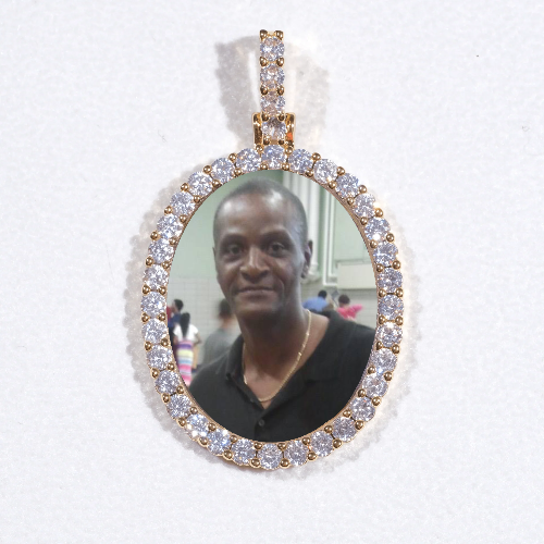 3D Oval Custom Picture Pendant
