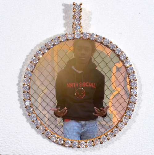 LARGE 3D CIRCLE CUSTOM PICTURE PENDANT