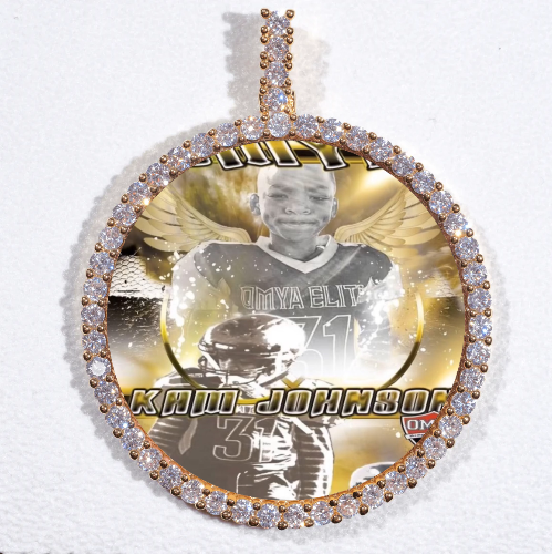 LARGE 3D CIRCLE CUSTOM PICTURE PENDANT