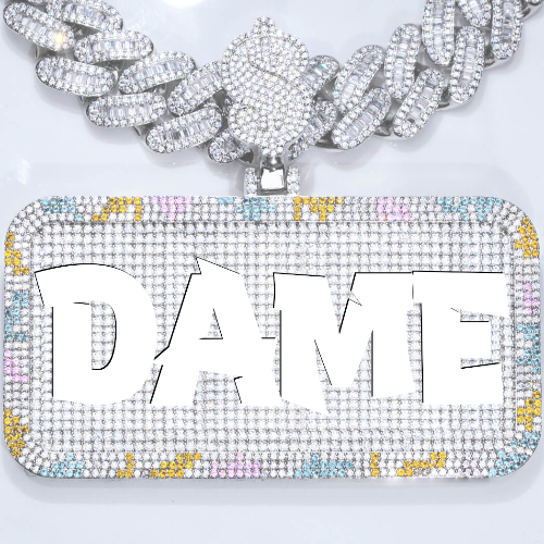 CUSTOM LETTER NECKLACE 3D COLORFUL SQUARE