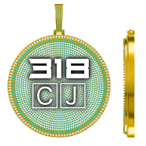 CUSTOM LETTER NECKLACE 3D BIG DISC