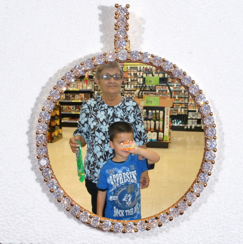 LARGE 3D CIRCLE CUSTOM PICTURE PENDANT