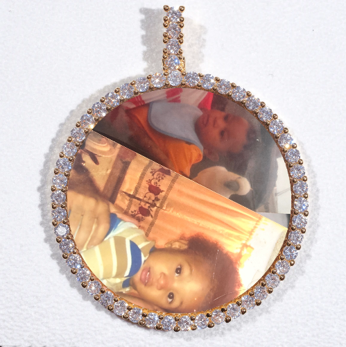LARGE 3D CIRCLE CUSTOM PICTURE PENDANT