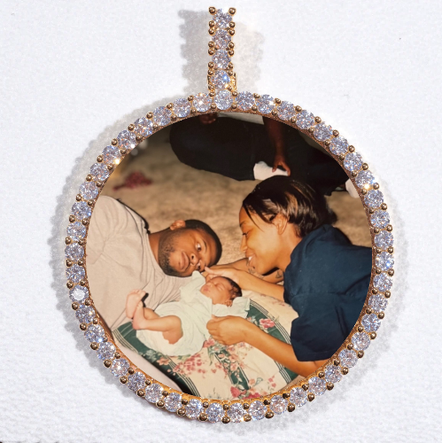 LARGE 3D CIRCLE CUSTOM PICTURE PENDANT