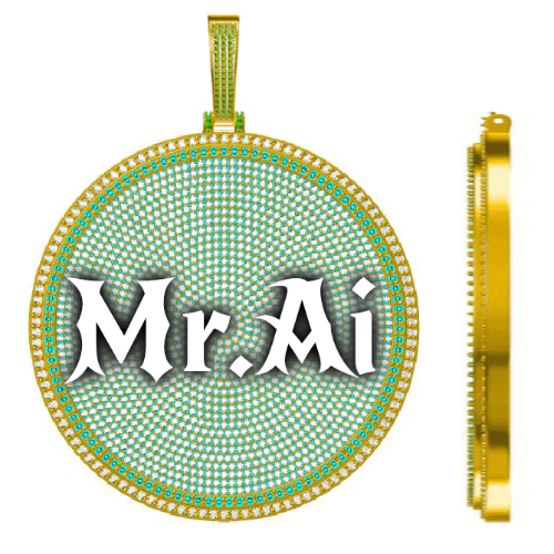 CUSTOM LETTER NECKLACE 3D BIG DISC