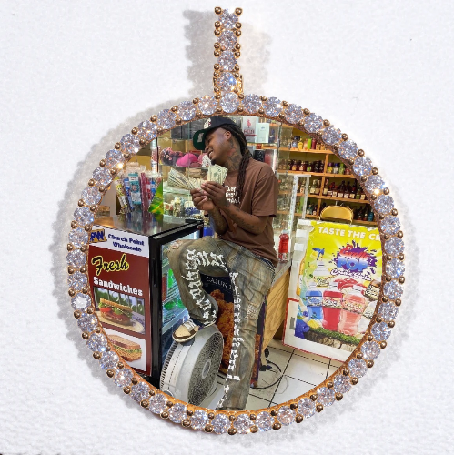 LARGE 3D CIRCLE CUSTOM PICTURE PENDANT