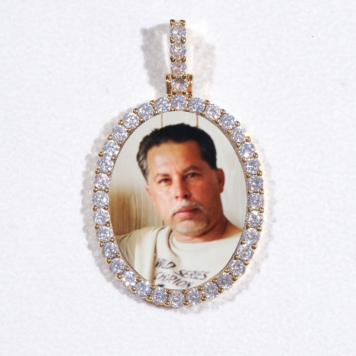 3D Oval Custom Picture Pendant