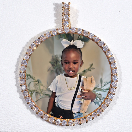 LARGE 3D CIRCLE CUSTOM PICTURE PENDANT
