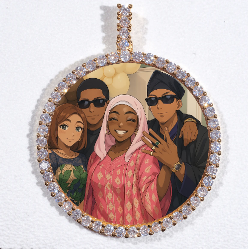 LARGE 3D CIRCLE CUSTOM PICTURE PENDANT