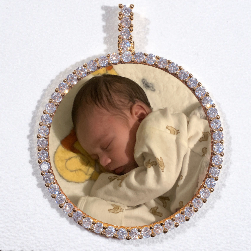 LARGE 3D CIRCLE CUSTOM PICTURE PENDANT