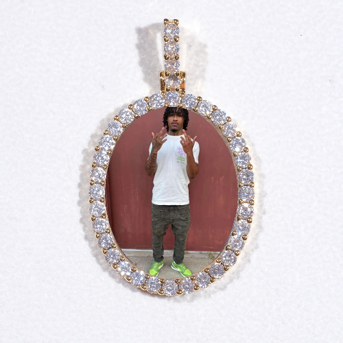 3D Oval Custom Picture Pendant