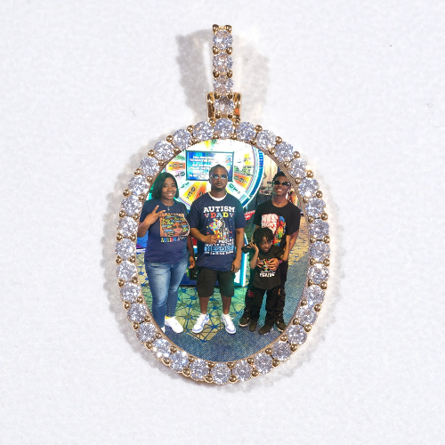 3D Oval Custom Picture Pendant