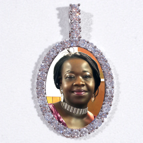 Large 3D Oval Custom Picture Pendant