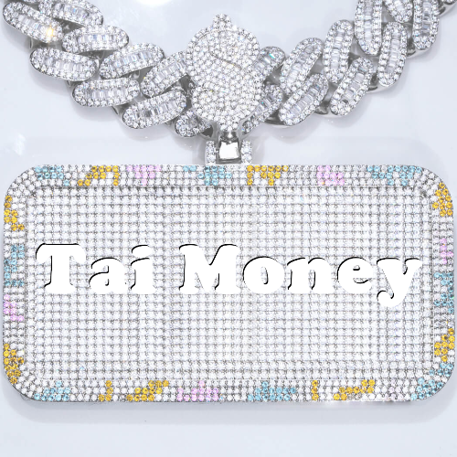 CUSTOM LETTER NECKLACE 3D COLORFUL SQUARE