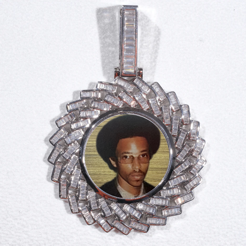 Large 3D Baguette Custom Picture Pendant