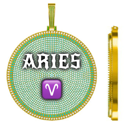 CUSTOM LETTER NECKLACE 3D BIG DISC