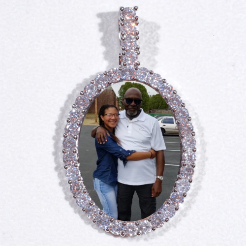 Large 3D Oval Custom Picture Pendant