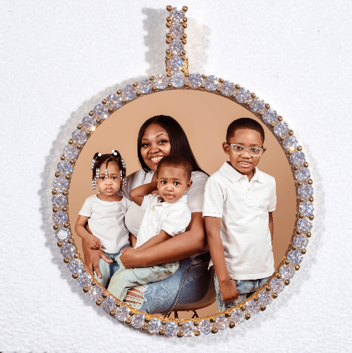 LARGE 3D CIRCLE CUSTOM PICTURE PENDANT