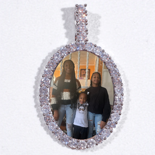 Large 3D Oval Custom Picture Pendant