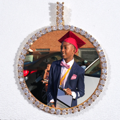 LARGE 3D CIRCLE CUSTOM PICTURE PENDANT