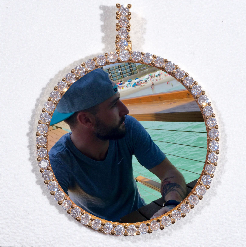 LARGE 3D CIRCLE CUSTOM PICTURE PENDANT