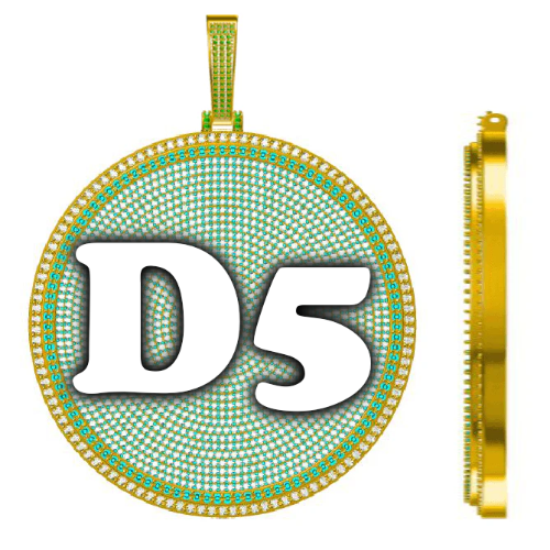 CUSTOM LETTER NECKLACE 3D BIG DISC
