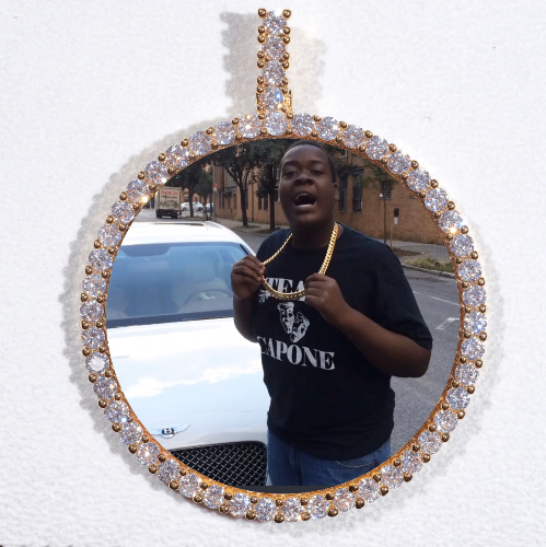LARGE 3D CIRCLE CUSTOM PICTURE PENDANT