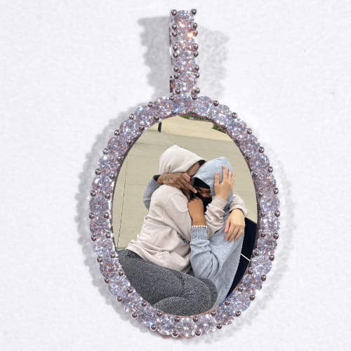 Large 3D Oval Custom Picture Pendant