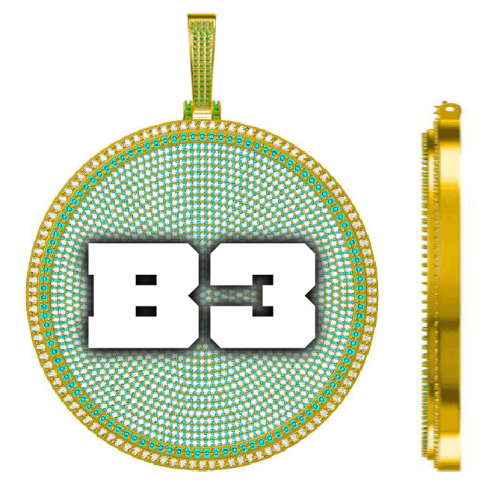 CUSTOM LETTER NECKLACE 3D BIG DISC