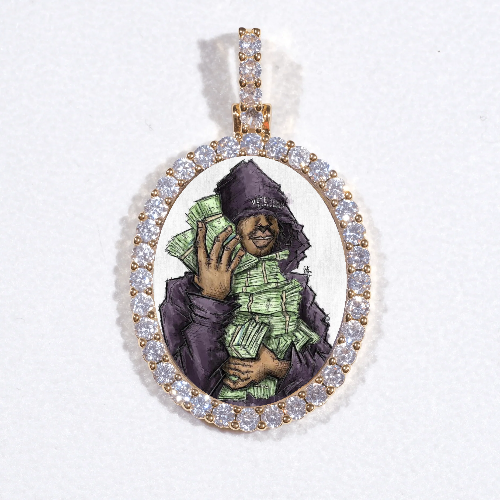3D Oval Custom Picture Pendant
